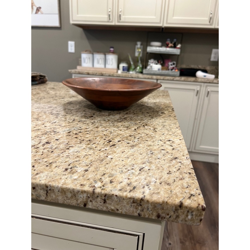 Large Wooden Salad Serving Bowl Segmented Wood 12 Inch Round Centerpiece Brown - Picture 10 of 10